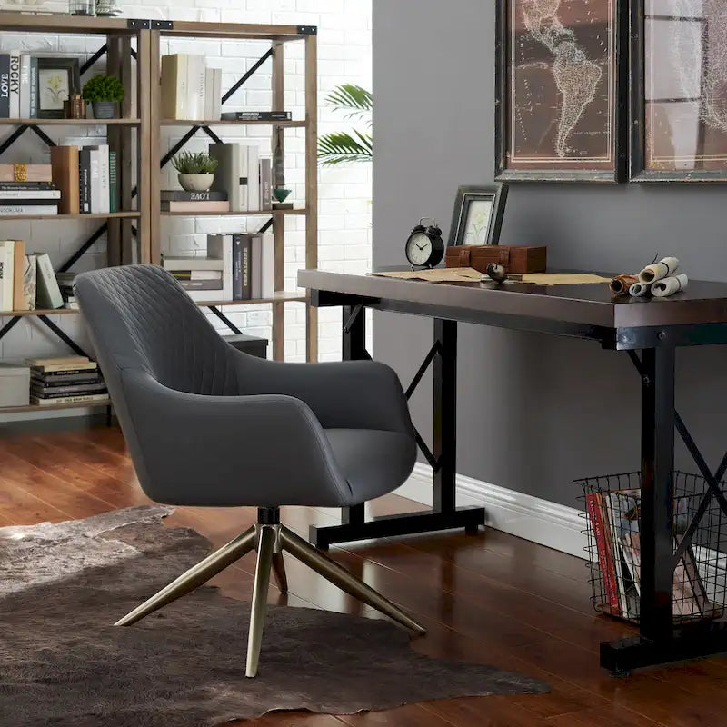 Fauteuil pivotant Art Leon en similicuir