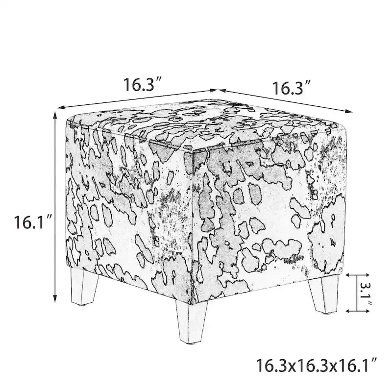 Adeco Repose-Pieds de Rangement Banc Poof Pouf en Cube à Motif Vache Style Britannique