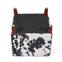 Adeco ottomane cube imprime vache style britannique, banc de maison, repose-pieds chic