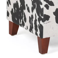 Adeco ottomane cube imprime vache style britannique, banc de maison, repose-pieds chic