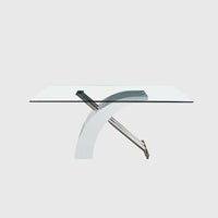 Table à manger rectangulaire à plateau en verre