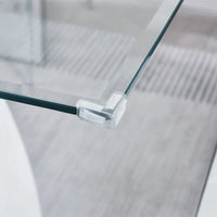 Table à manger rectangulaire à plateau en verre