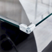 Table à manger rectangulaire à plateau en verre