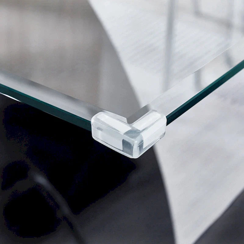 Table à manger rectangulaire à plateau en verre
