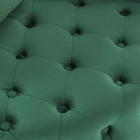 Fauteuil pivotant en velours pour salon avec boutons touffetés, 3 coussins et roulettes mobiles