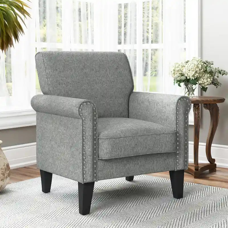 Fauteuil à accoudoirs roulés Herve Copper Grove