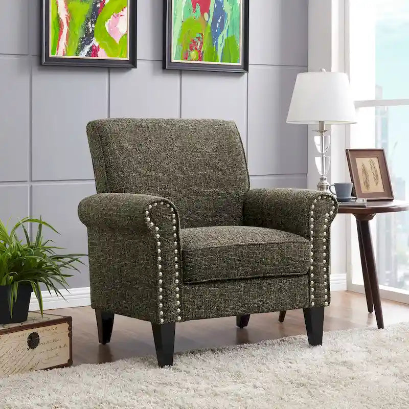 Fauteuil à accoudoirs roulés Herve Copper Grove