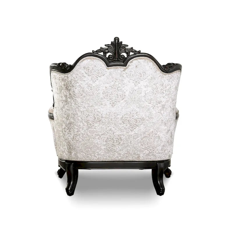 Fauteuil traditionnel Clarissa de Furniture of America avec dossier capitonné et coussin décoratif