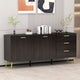 Meuble buffet avec 3 tiroirs et 2 portes, expresso/blanc