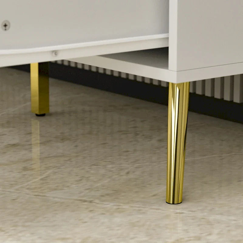 Meuble buffet avec 3 tiroirs et 2 portes, expresso/blanc