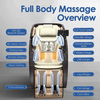 Ukuowu PS6500 Fauteuil de massage 4D avec AI Care, commande vocale, charge sans fil et très longue piste SL