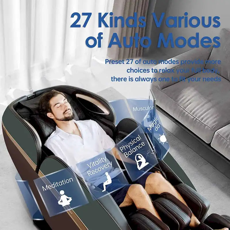Ukuowu PS6500 Fauteuil de massage 4D avec AI Care, commande vocale, charge sans fil et très longue piste SL