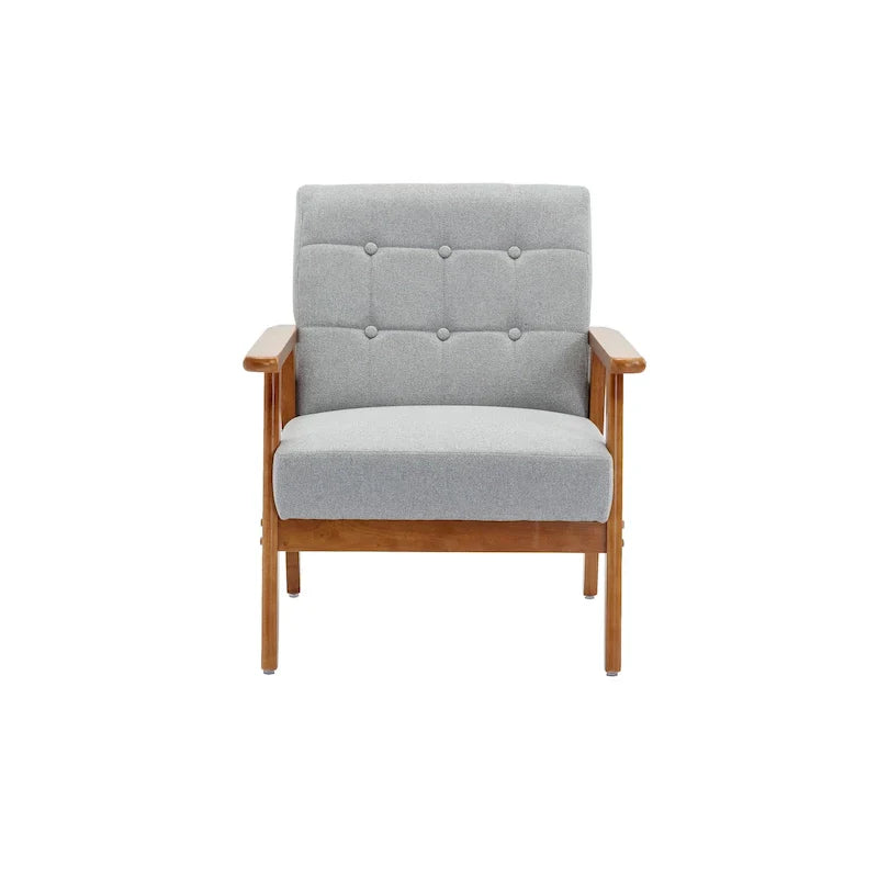 Chaise d'appoint en bois massif de style Mid-Century Modern, pour salon, chambre à coucher ou studio