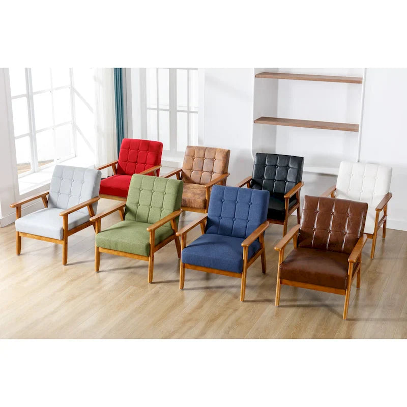Chaise d'appoint en bois massif de style Mid-Century Modern, pour salon, chambre à coucher ou studio