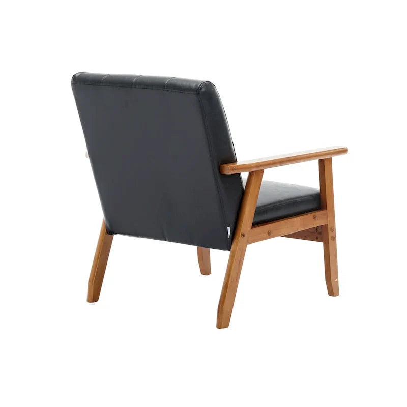 Chaise d'appoint en bois massif de style Mid-Century Modern, pour salon, chambre à coucher ou studio