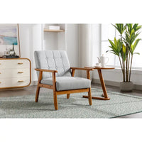 Chaise d'appoint en bois massif de style Mid-Century Modern, pour salon, chambre à coucher ou studio