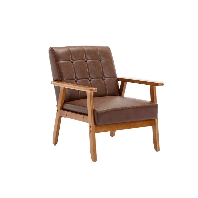 Chaise d'appoint en bois massif de style Mid-Century Modern, pour salon, chambre à coucher ou studio