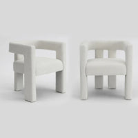 Fauteuil capitonné large en bouclé KINWELL 24 (lot de 2)