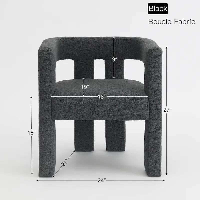 Fauteuil capitonné large en bouclé KINWELL 24 (lot de 2)
