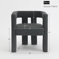Fauteuil capitonné large en bouclé KINWELL 24 (lot de 2)