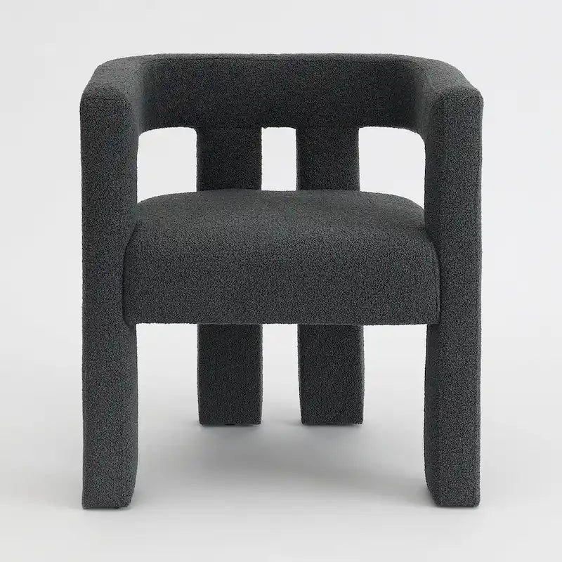 Fauteuil capitonné large en bouclé KINWELL 24 (lot de 2)