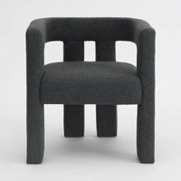 Fauteuil capitonné large en bouclé KINWELL 24 (lot de 2)