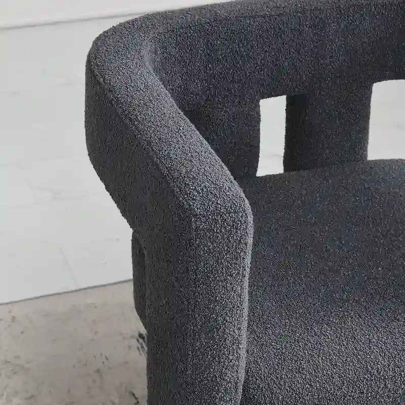 Fauteuil capitonné large en bouclé KINWELL 24 (lot de 2)