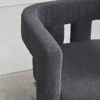 Fauteuil capitonné large en bouclé KINWELL 24 (lot de 2)