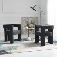 Fauteuil capitonné large en bouclé KINWELL 24 (lot de 2)
