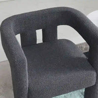 Fauteuil capitonné large en bouclé KINWELL 24 (lot de 2)