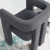Fauteuil capitonné large en bouclé KINWELL 24 (lot de 2)