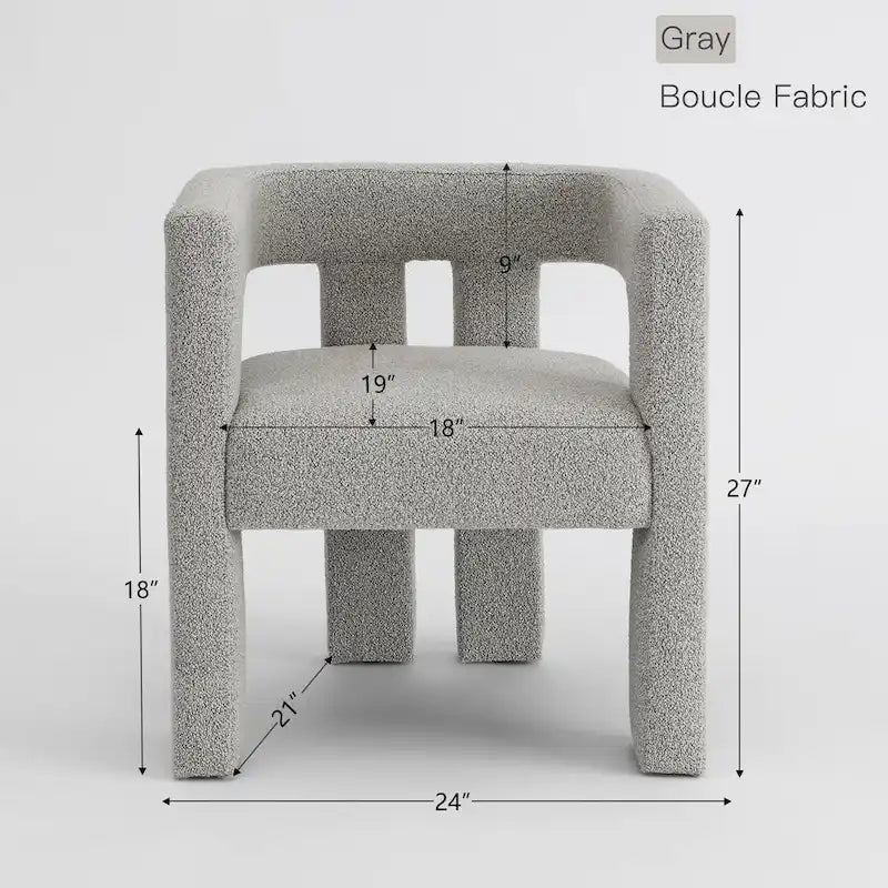 Fauteuil capitonné large en bouclé KINWELL 24 (lot de 2)