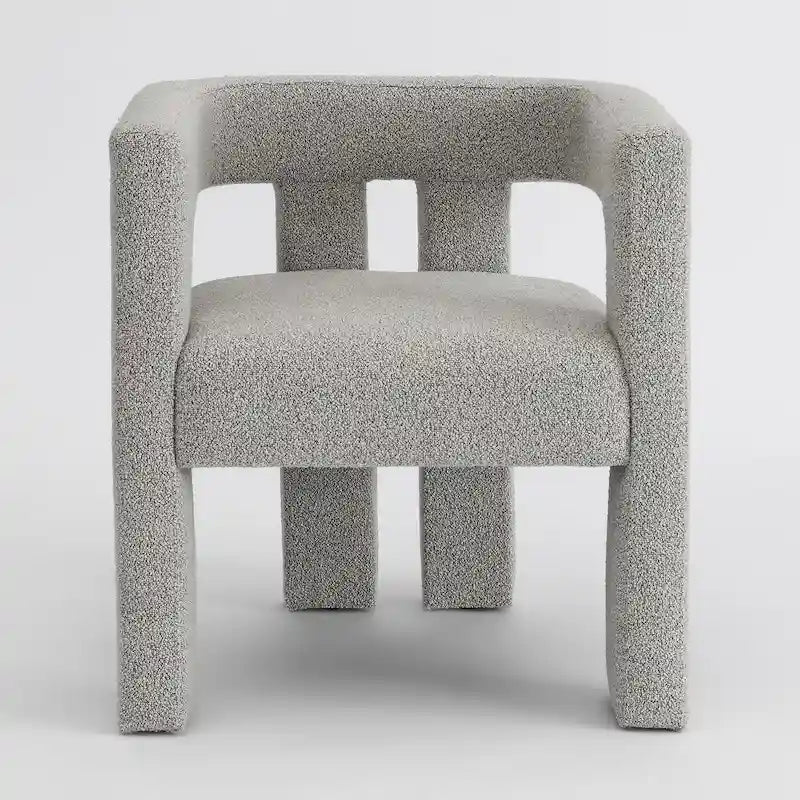 Fauteuil capitonné large en bouclé KINWELL 24 (lot de 2)
