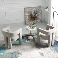 Fauteuil capitonné large en bouclé KINWELL 24 (lot de 2)