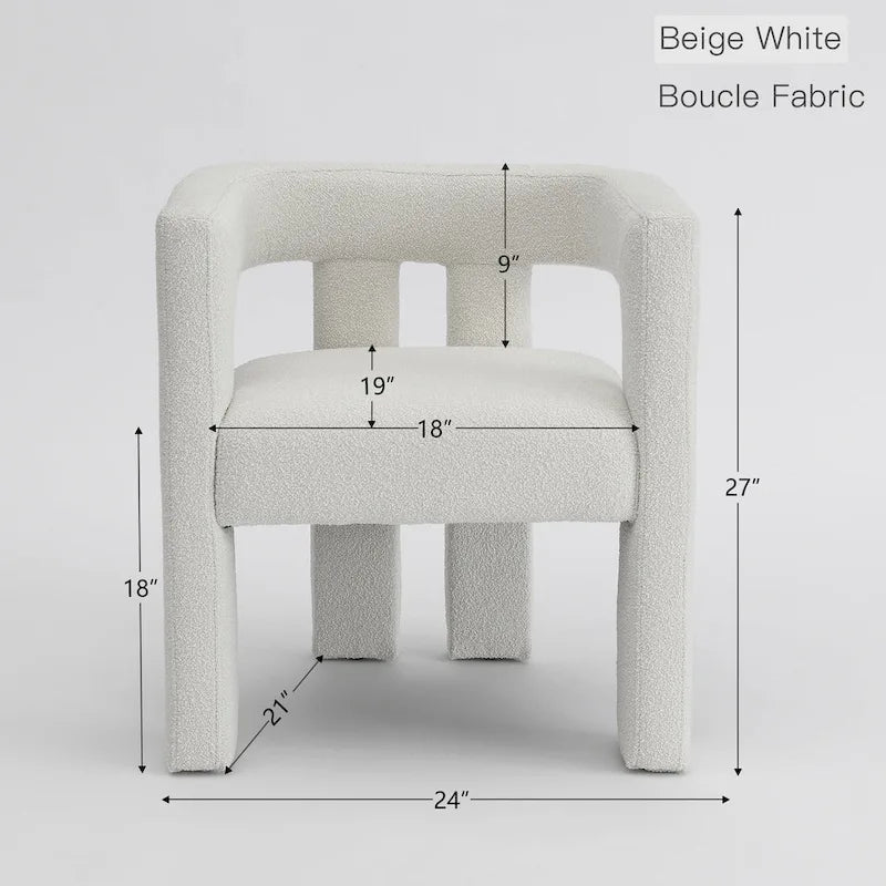 Fauteuil capitonné large en bouclé KINWELL 24 (lot de 2)