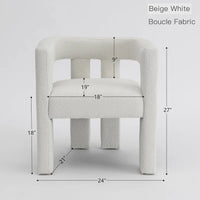 Fauteuil capitonné large en bouclé KINWELL 24 (lot de 2)