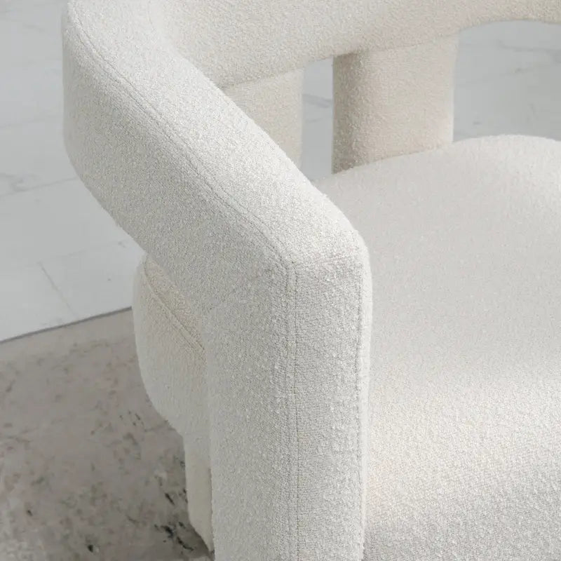 Fauteuil capitonné large en bouclé KINWELL 24 (lot de 2)