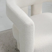 Fauteuil capitonné large en bouclé KINWELL 24 (lot de 2)