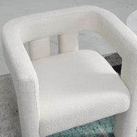 Fauteuil capitonné large en bouclé KINWELL 24 (lot de 2)
