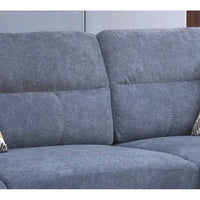 Canapé Sectionnel en Tissu Diego 103.5 pouces avec Méridienne Droite, Pouf de Rangement et 2 Coussins Décoratifs