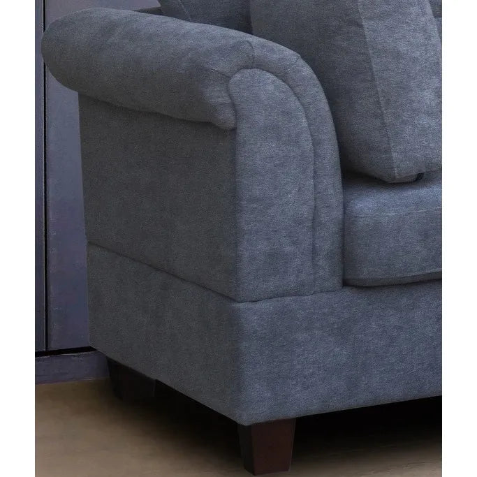 Canapé Sectionnel en Tissu Diego 103.5 pouces avec Méridienne Droite, Pouf de Rangement et 2 Coussins Décoratifs