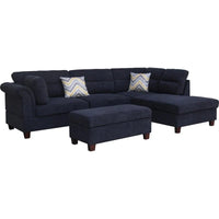 Canapé Sectionnel en Tissu Diego 103.5 pouces avec Méridienne Droite, Pouf de Rangement et 2 Coussins Décoratifs