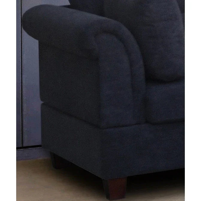Canapé Sectionnel en Tissu Diego 103.5 pouces avec Méridienne Droite, Pouf de Rangement et 2 Coussins Décoratifs