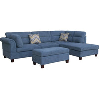 Canapé Sectionnel en Tissu Diego 103.5 pouces avec Méridienne Droite, Pouf de Rangement et 2 Coussins Décoratifs