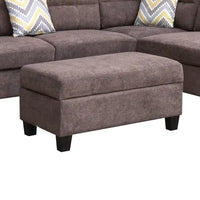 Canapé Sectionnel en Tissu Diego 103.5 pouces avec Méridienne Droite, Pouf de Rangement et 2 Coussins Décoratifs
