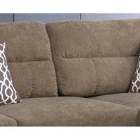 Canapé Sectionnel en Tissu Diego 103.5 pouces avec Méridienne Droite, Pouf de Rangement et 2 Coussins Décoratifs
