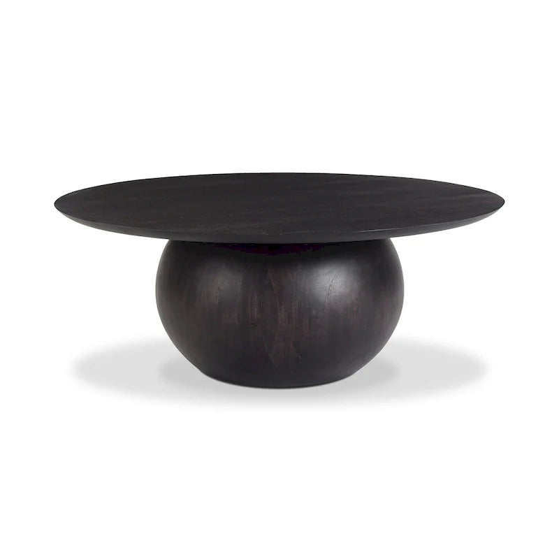 Table basse ronde moderne en bois d'acacia massif Aurelle Home