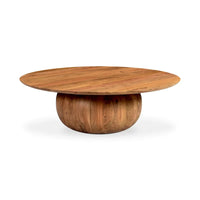 Table basse ronde moderne en bois d'acacia massif Aurelle Home