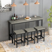 Ensemble de table à manger extra-longue avec 3 tabourets pub