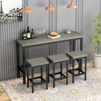 Ensemble de table à manger extra-longue avec 3 tabourets pub